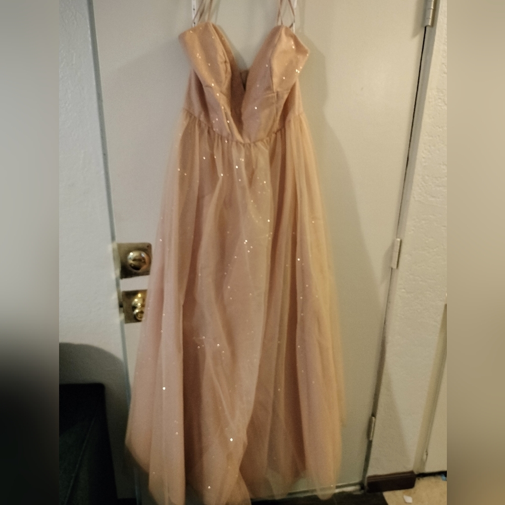 Champagne prom or bridesmaid dress